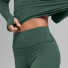 Airbrush Winter Warm High-Waist Nocturne Tayt - Clover Green