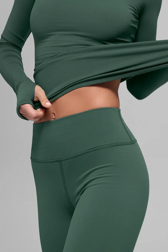 Airbrush Winter Warm High-Waist Nocturne Tayt - Clover Green