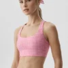 Airlift Gingham Şık Sütyenli Tank Top - Cennet Pembesi Gingham
