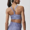 Airlift Gingham Sleek Sütyenli Tank - Lacivert Gingham