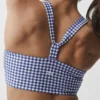 Airlift Gingham Sleek Sütyenli Tank - Lacivert Gingham