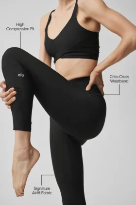 Airlift High-Waist 7/8 Horizon Tayt – Siyah