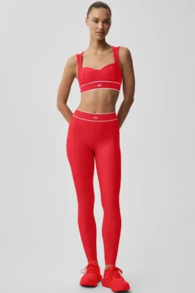 Airlift High-Waist Alignment Tayt - Parlak Kırmızı/Beyaz