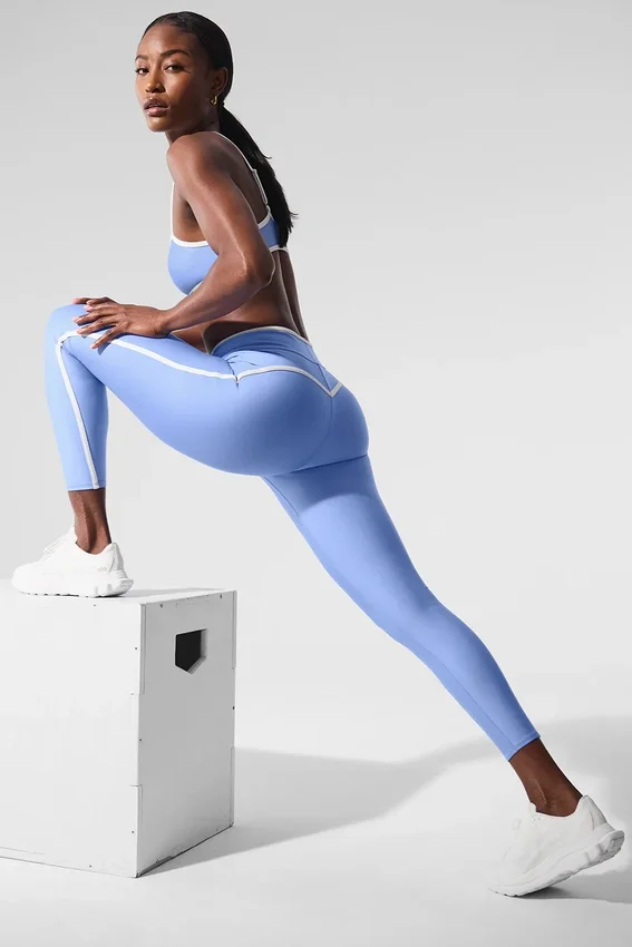 Airlift High-Waist Charger 7/8 Tayt - Kristal Berraklığında Mavi/Beyaz