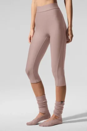 Airlift High-Waist Just Right Kapri – Taupe