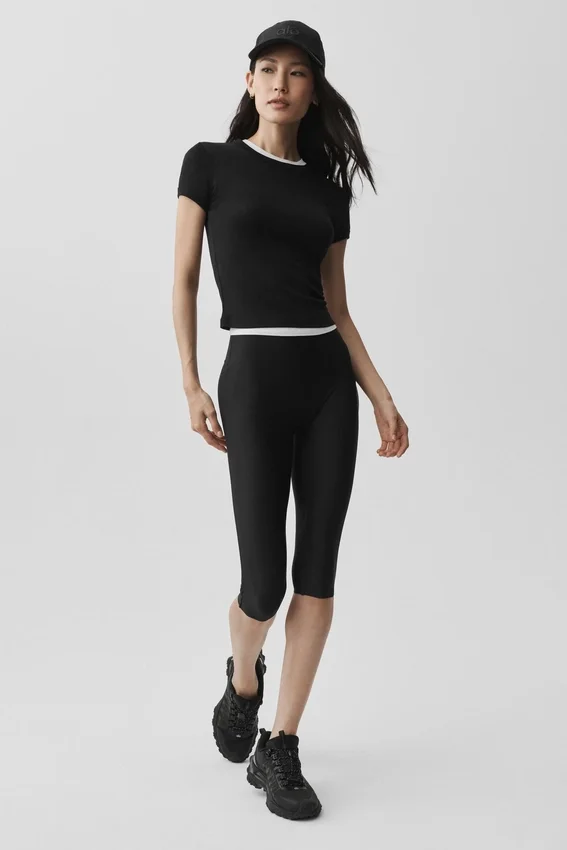 Airlift High-Waist Sleek Kapri - Siyah