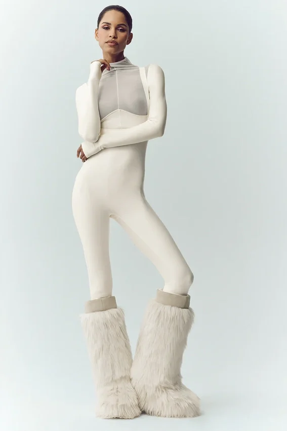 Airlift Winter Warm Mesh Ski Time Uzun Kollu - Fildişi