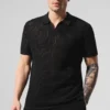 Açık Örgü Polo - Siyah