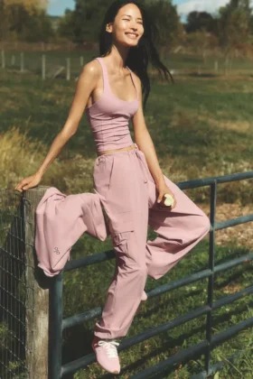 Alçak Bel Megastar Kargo Pantolon - Vintage Pembe