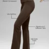 Alo Softsculpt 7/8 Katlamalı Geniş Paça Tayt - Espresso