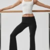 Alo Softsculpt 7/8 Katlamalı Geniş Paça Tayt - Siyah
