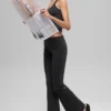 Alo Softsculpt 7/8 Katlamalı Geniş Paça Tayt - Siyah