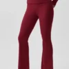 Alo Softsculpt 7/8 Katlamalı Geniş Paça Tayt - Yaz Romantizmi Kırmızısı