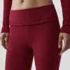 Alo Softsculpt 7/8 Katlamalı Geniş Paça Tayt - Yaz Romantizmi Kırmızısı