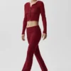 Alo Softsculpt 7/8 Katlamalı Geniş Paça Tayt - Yaz Romantizmi Kırmızısı