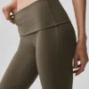 Alo Softsculpt 7/8 Katlamalı Geniş Paça Tayt - Zeytin Ağacı