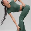 Alo Softsculpt 7/8 Katlanabilir Geniş Paça Tayt - Clover Green
