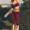 Alo Softsculpt Alçak Bel Katlamalı Kapri - Summer Romance Red