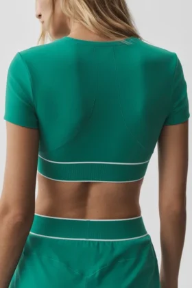 Alo Softsculpt Amp It up Kısa Kollu Sütyen – Emerald Isle