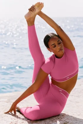 Alo Softsculpt Amp It up Kısa Kollu Sütyen - Paradise Pink