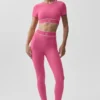 Alo Softsculpt Amp It up Kısa Kollu Sütyen - Paradise Pink