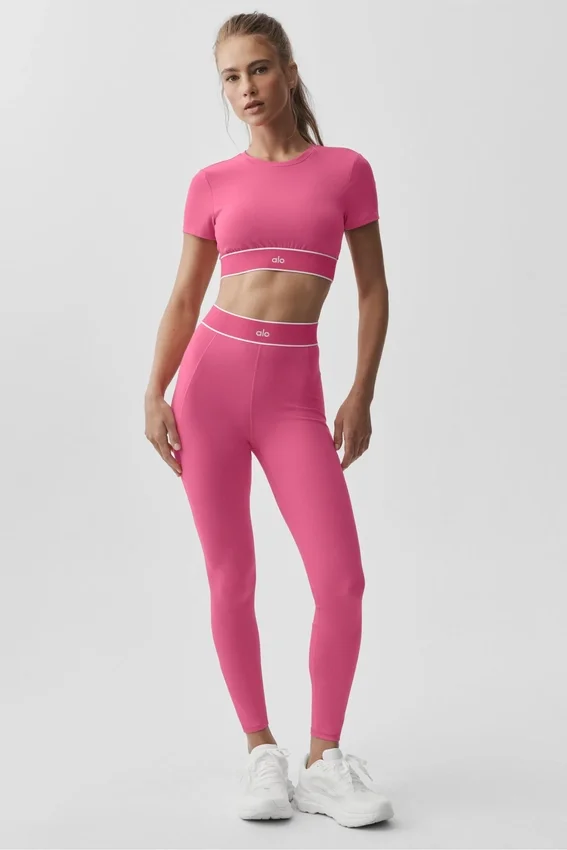 Alo Softsculpt Amp It up Kısa Kollu Sütyen - Paradise Pink