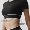 Alo Softsculpt Amp It Up Kısa Kollu Sütyen - Siyah