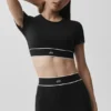 Alo Softsculpt Amp It Up Kısa Kollu Sütyen - Siyah