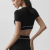 Alo Softsculpt Amp It Up Kısa Kollu Sütyen - Siyah
