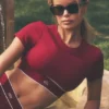 Alo Softsculpt Amp It up Kısa Kollu Sütyen - Summer Romance Red