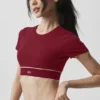 Alo Softsculpt Amp It up Kısa Kollu Sütyen - Summer Romance Red