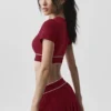 Alo Softsculpt Amp It up Kısa Kollu Sütyen - Summer Romance Red