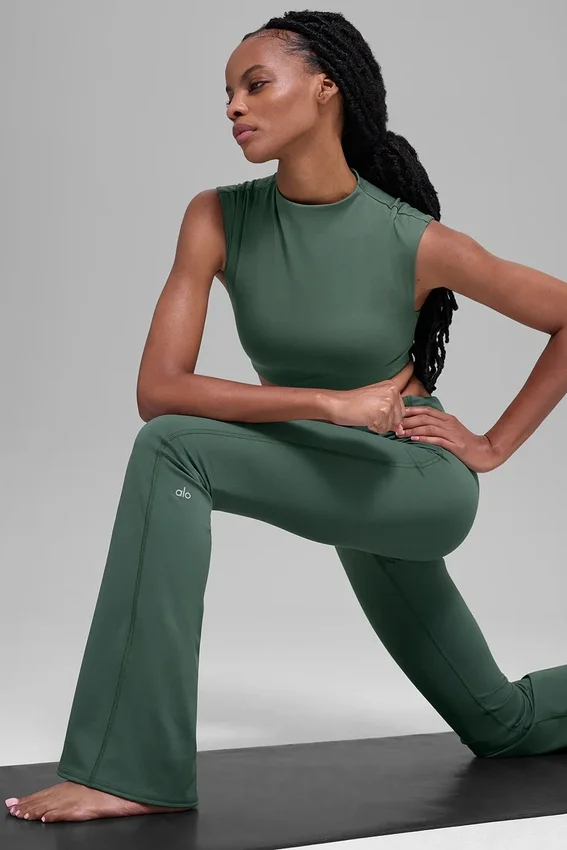 Alo Softsculpt Capped Out Kısa Kollu - Clover Green