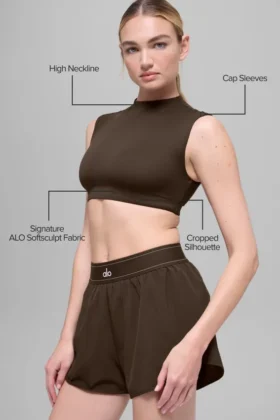 Alo Softsculpt Capped Out Kısa Kollu – Espresso