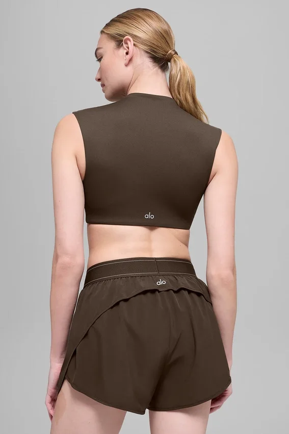 Alo Softsculpt Capped Out Kısa Kollu - Espresso