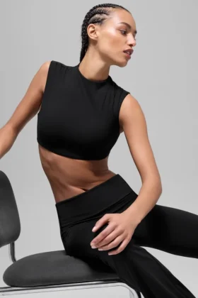 Alo Softsculpt Capped Out Kısa Kollu Tişört - Siyah