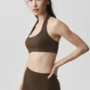 Alo Softsculpt Feel the Heat Halter Sütyen - Espresso