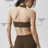 Alo Softsculpt Feel the Heat Halter Sütyen - Espresso