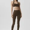 Alo Softsculpt Feel the Heat Halter Sütyen - Espresso