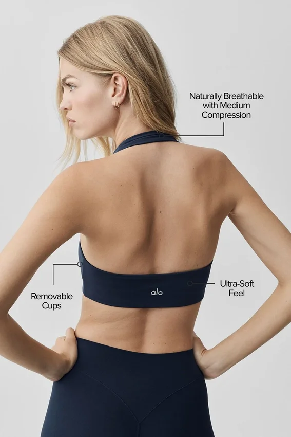 Alo Softsculpt Feel the Heat Halter Sütyen - Lacivert