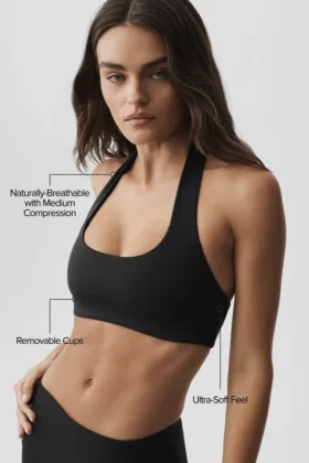 Alo Softsculpt Feel the Heat Halter Sütyen – Siyah