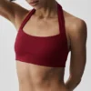 Alo Softsculpt Feel the Heat Halter Sütyen - Summer Romance Red