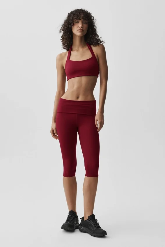 Alo Softsculpt Feel the Heat Halter Sütyen - Summer Romance Red