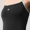 Alo Softsculpt Halter Tenis Elbisesi - Siyah/Beyaz