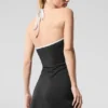 Alo Softsculpt Halter Tenis Elbisesi - Siyah/Beyaz