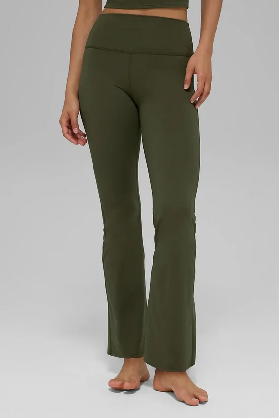 Alo Softsculpt High-Waist 7/8 Bootcut Tayt - Zeytin Yeşili