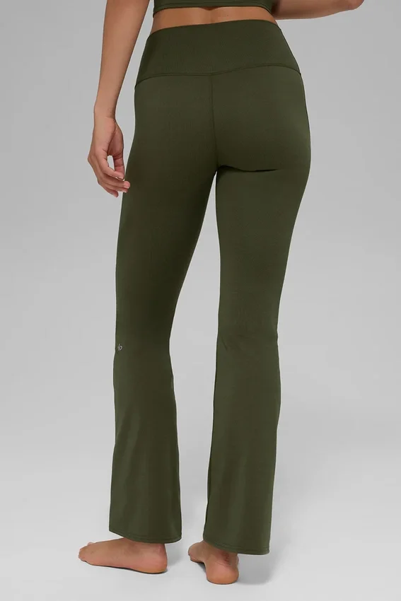 Alo Softsculpt High-Waist 7/8 Bootcut Tayt - Zeytin Yeşili