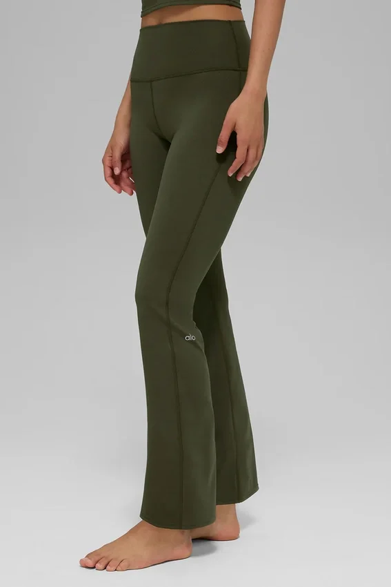 Alo Softsculpt High-Waist 7/8 Bootcut Tayt - Zeytin Yeşili