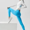 Alo Softsculpt High-Waist 7/8 Superset Tayt - Gök Mavisi