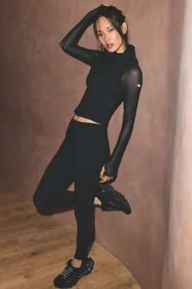 Alo Softsculpt High-Waist 7/8 Superset Tayt - Siyah
